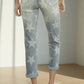 Insane Gene High Rise Star Print Cropped Girlfriend Jeans - DAVERRI FASHIONS