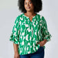 Gigio USA Ruffled Bell Sleeve Blouse Plus Size - DAVERRI FASHIONS