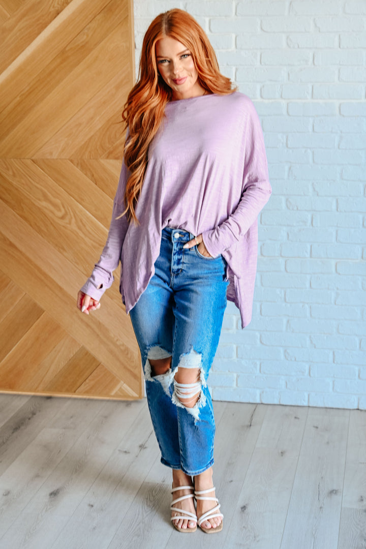 Face It Together Step Hem Pullover Tops