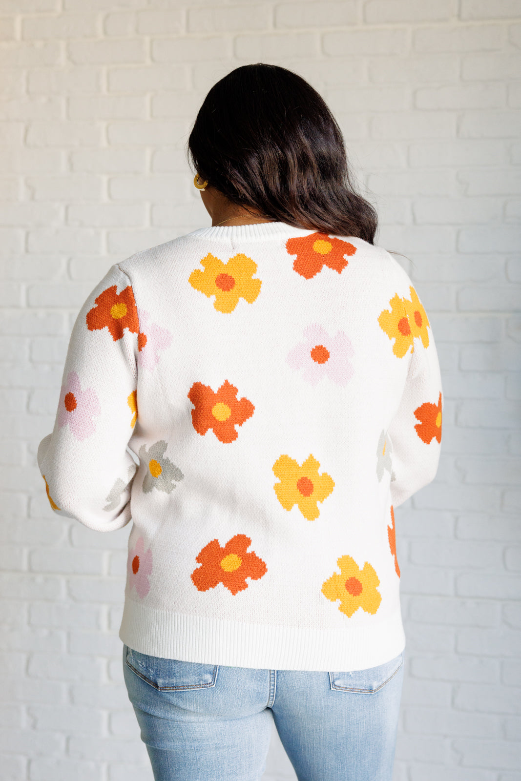 Falling Flowers Floral Sweater | Tops Daverri Fashions