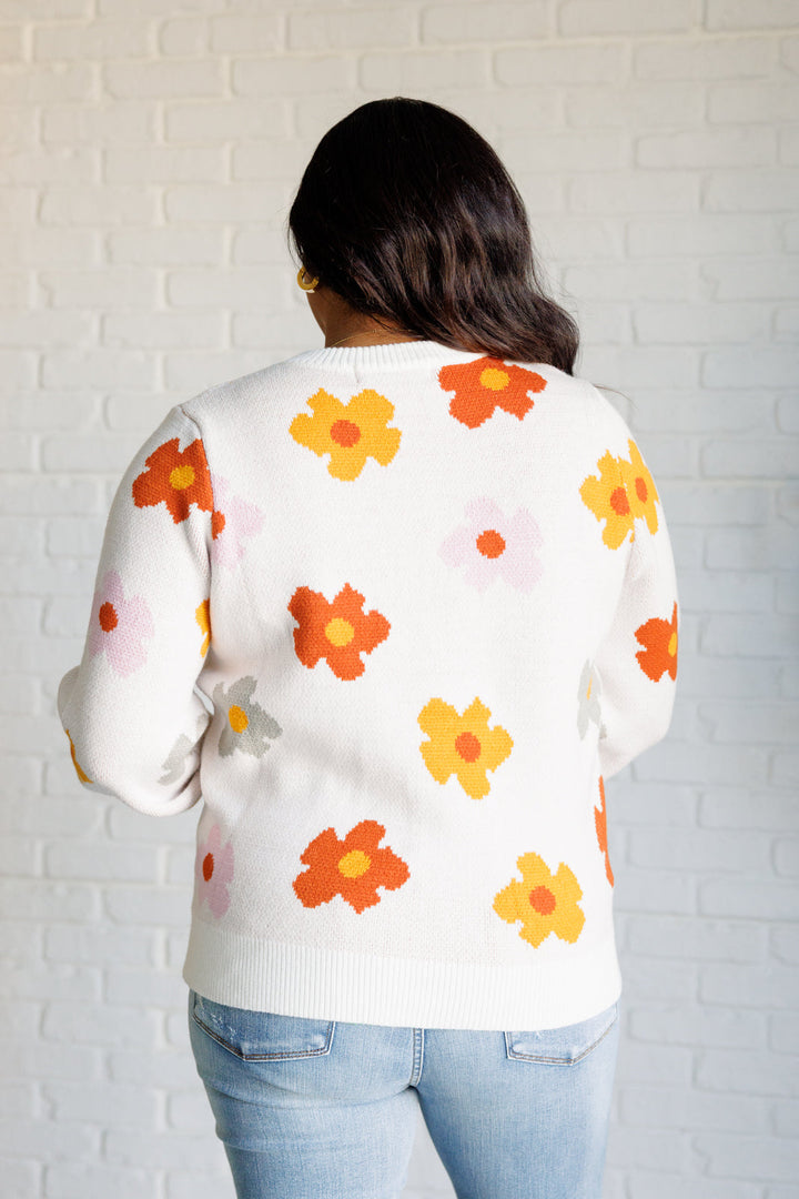 Falling Flowers Floral Sweater | Tops Daverri Fashions
