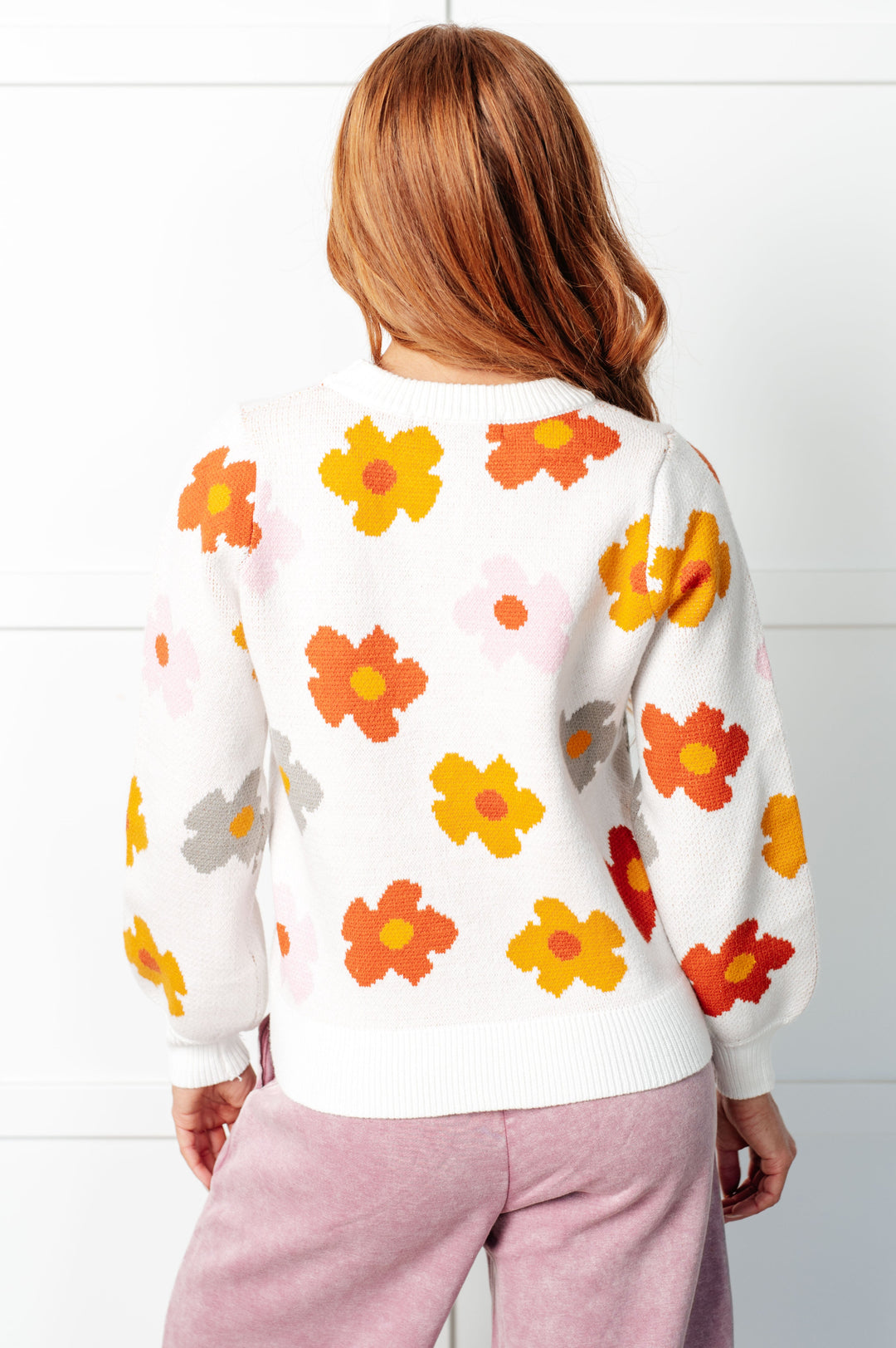 Falling Flowers Floral Sweater | Tops Daverri Fashions