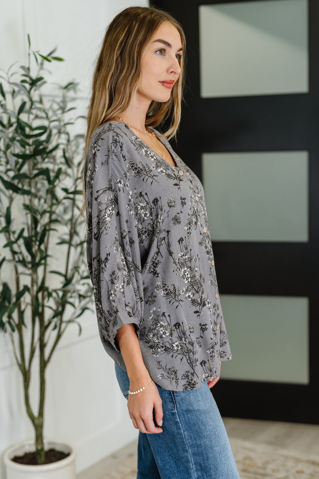 Falling in Deep Crinkle Woven Blouse Dune Grey | Womens Daverri Fashions