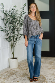 Falling in Deep Crinkle Woven Blouse Dune Grey | Womens Daverri Fashions