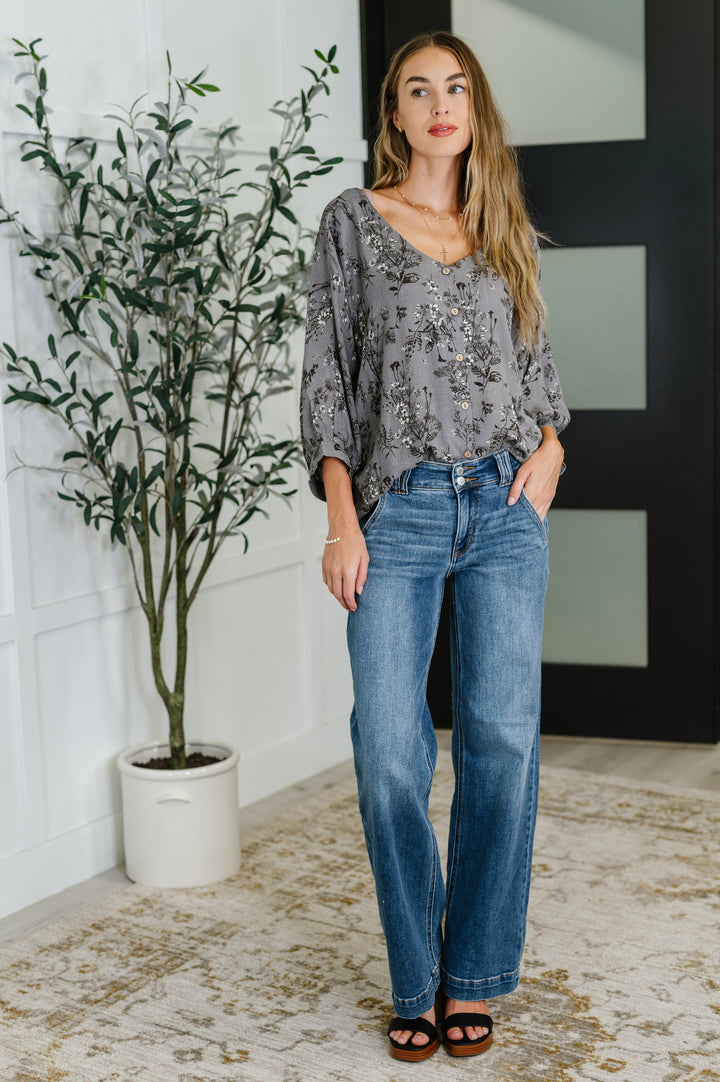 Falling in Deep Crinkle Woven Blouse Dune Grey | Womens Daverri Fashions