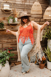 Festival Fringe Tank in Orange Womens