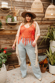 Festival Fringe Tank in Orange Womens