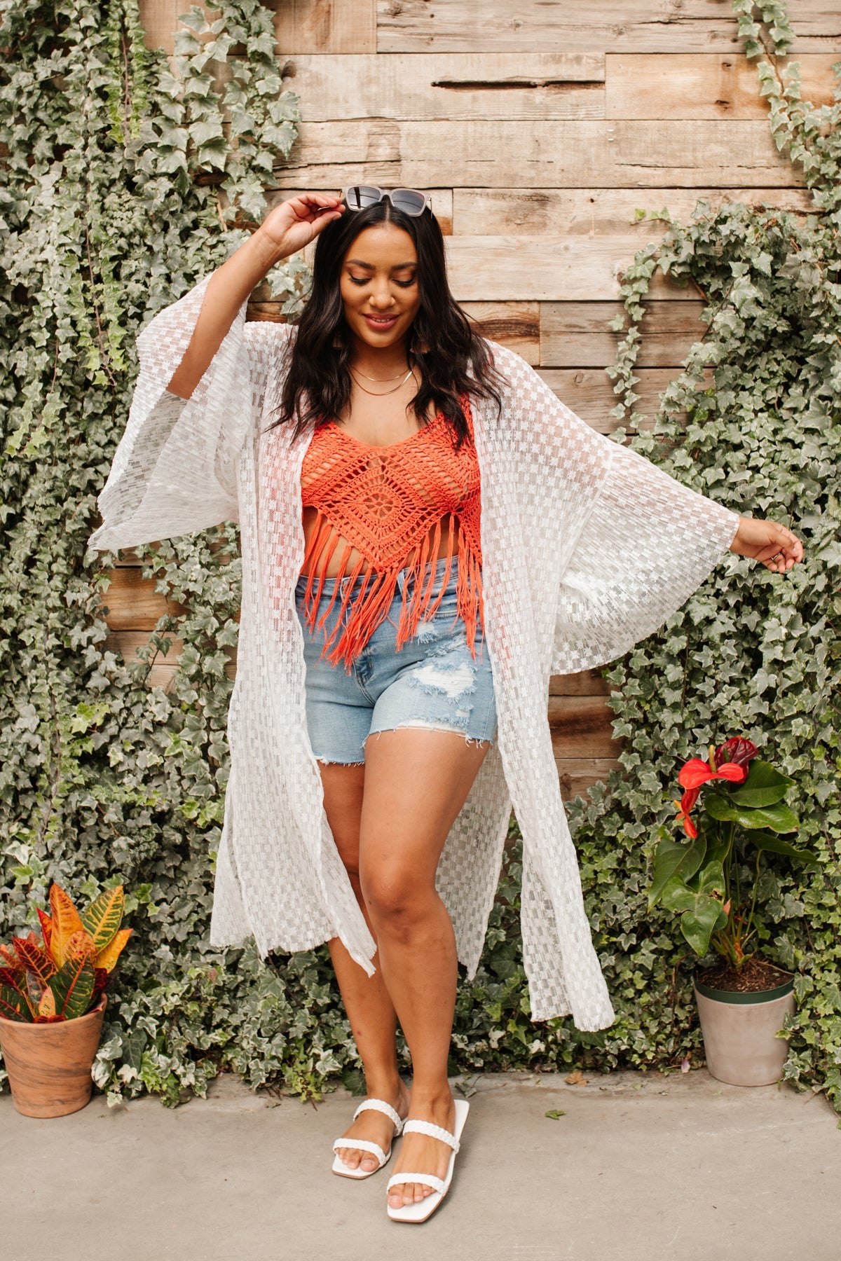 Festival Fringe Tank in Orange Womens