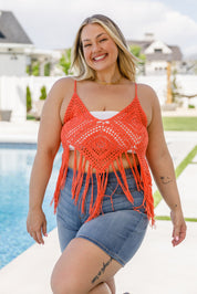 Festival Fringe Tank in Orange Womens