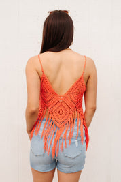 Festival Fringe Tank in Orange Womens