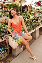 Festival Fringe Tank in Orange Womens