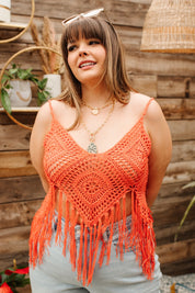 Festival Fringe Tank in Orange Womens