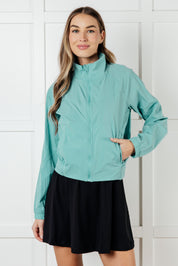 High Neckline Nylon Tennis Jacket Outerwear