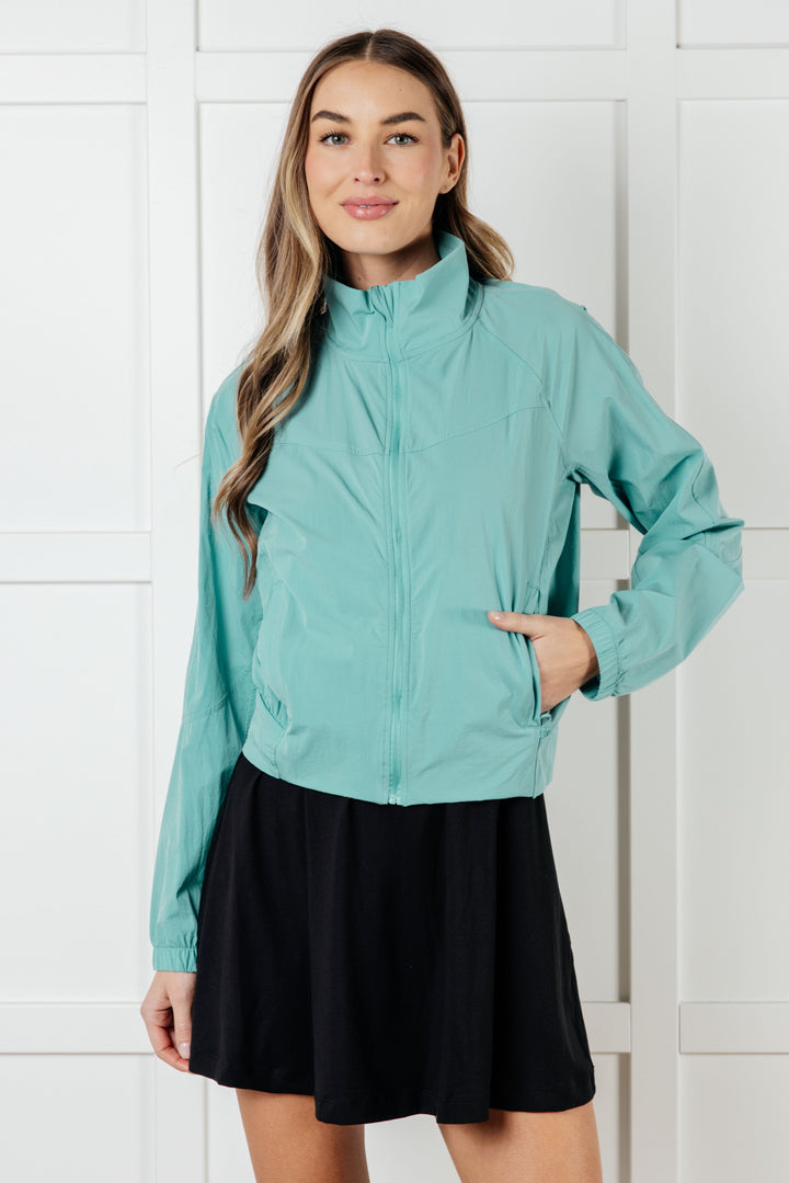 High Neckline Nylon Tennis Jacket Outerwear