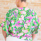 Emily Wonder Kelly Green V-Neck Floral Blouse Blouses