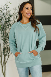 For the Experience Relaxed Pullover in Ash Blue | Womens Daverri Fashions