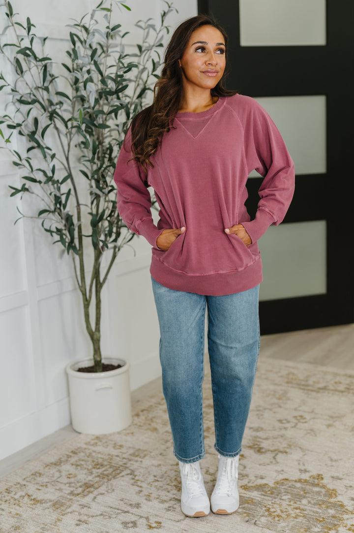 For the Experience Relaxed Pullover in Cabernet | Womens Daverri Fashions