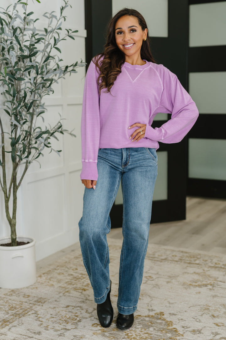 For the Experience Relaxed Pullover in Lavender | Womens Daverri Fashions