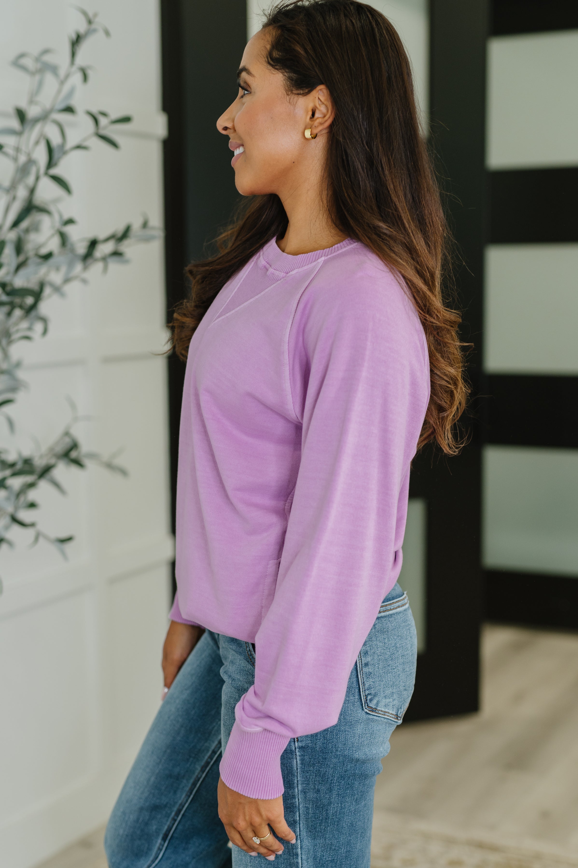 For the Experience Relaxed Pullover in Lavender | Womens Daverri Fashions