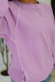 For the Experience Relaxed Pullover in Lavender | Womens Daverri Fashions