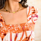 Andree by Unit Embroidered Rust Top Tops