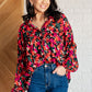 Francophile Ruffle Detail Floral Print Long-Sleeve Button-Up Blouse