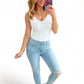 Judy Blue Eloise Mid Rise Control Top Distressed Skinny Jeans Jeans