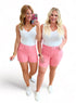 Judy Blue Pink High Rise Control Top Cuffed Shorts Denim Shorts