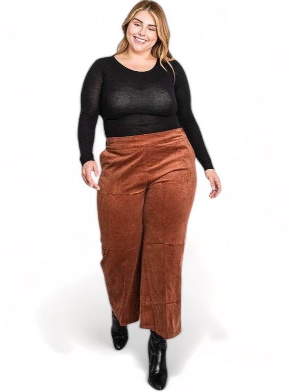 Plus Size Velvet Capri Pants Pants