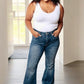 Judy Blue High Waist Control Top Frayed Hem Flare Jeans Jeans