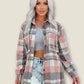 Pocketed Plaid Collared Neck Shacket - DAVERRI FASHIONS