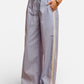 SO ME Wide Check  Pants With Side Lace Trim And Piping