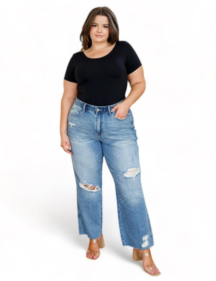 Plus High Rise Slim Straight Judy Blue Jeans Jeans