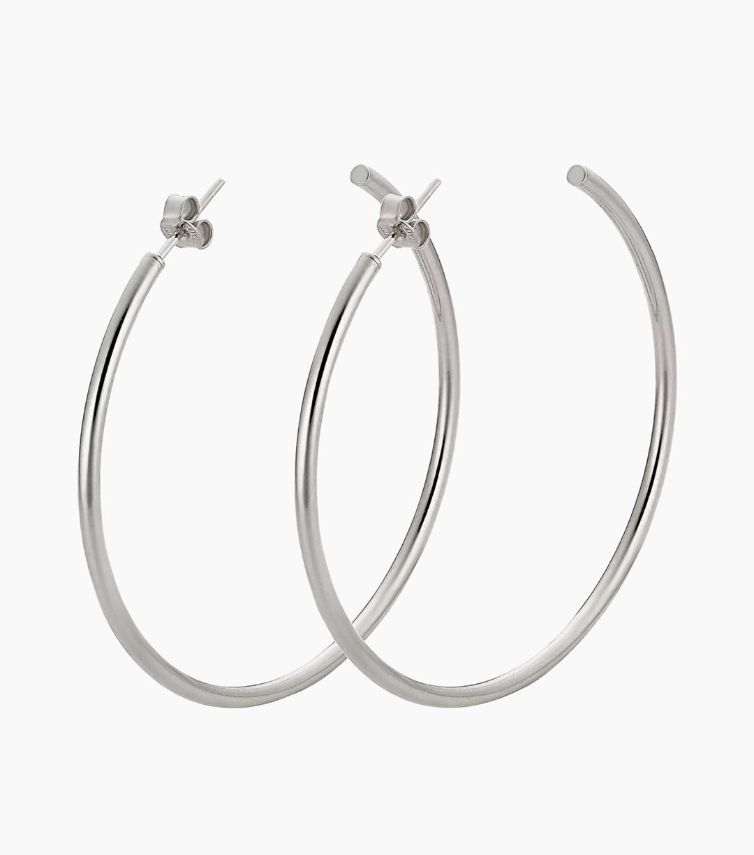 Sterling Silver Statement C Hoop Earrings Earrings