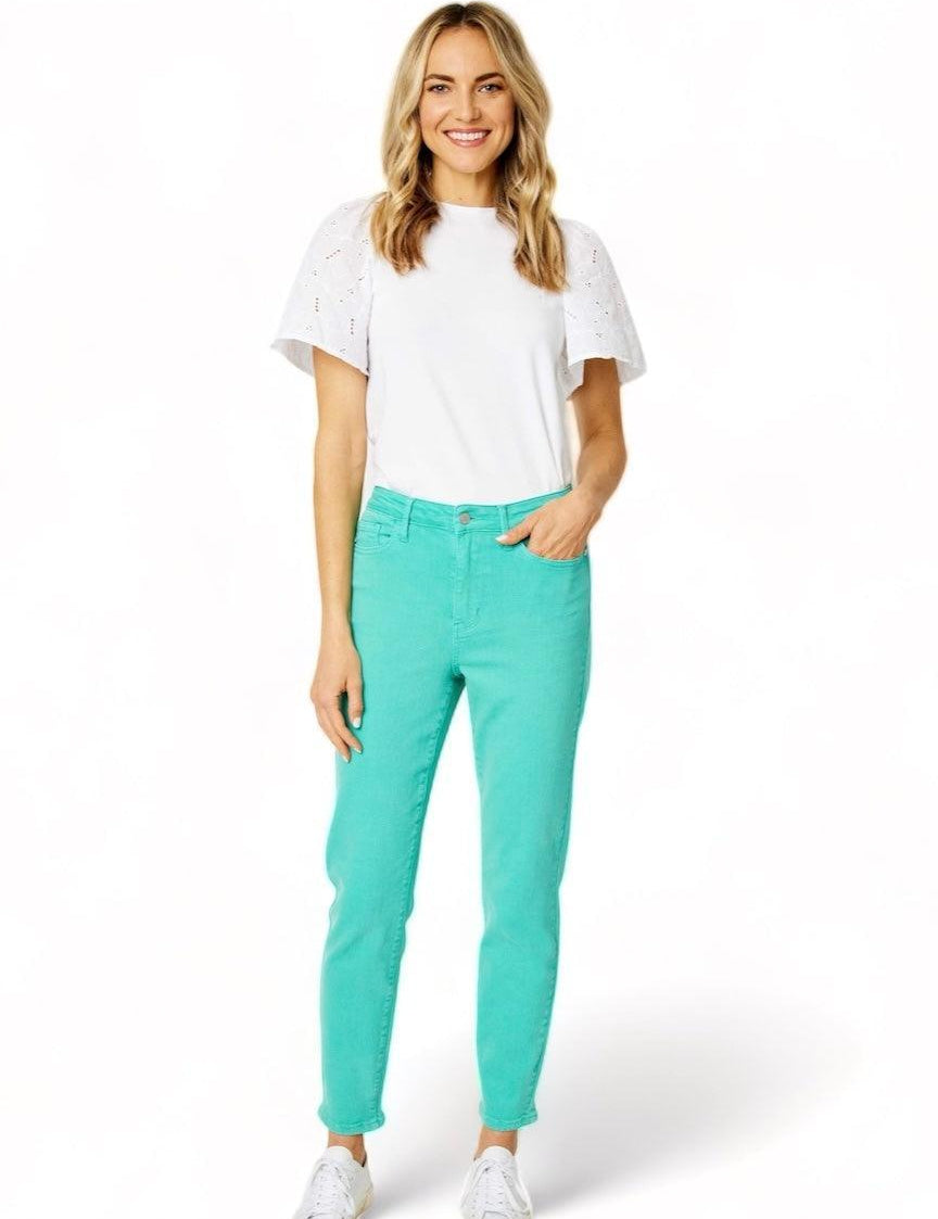 Aquamarine Judy Blue High Rise Slim Fit Jeans | Jeans Daverri Fashions