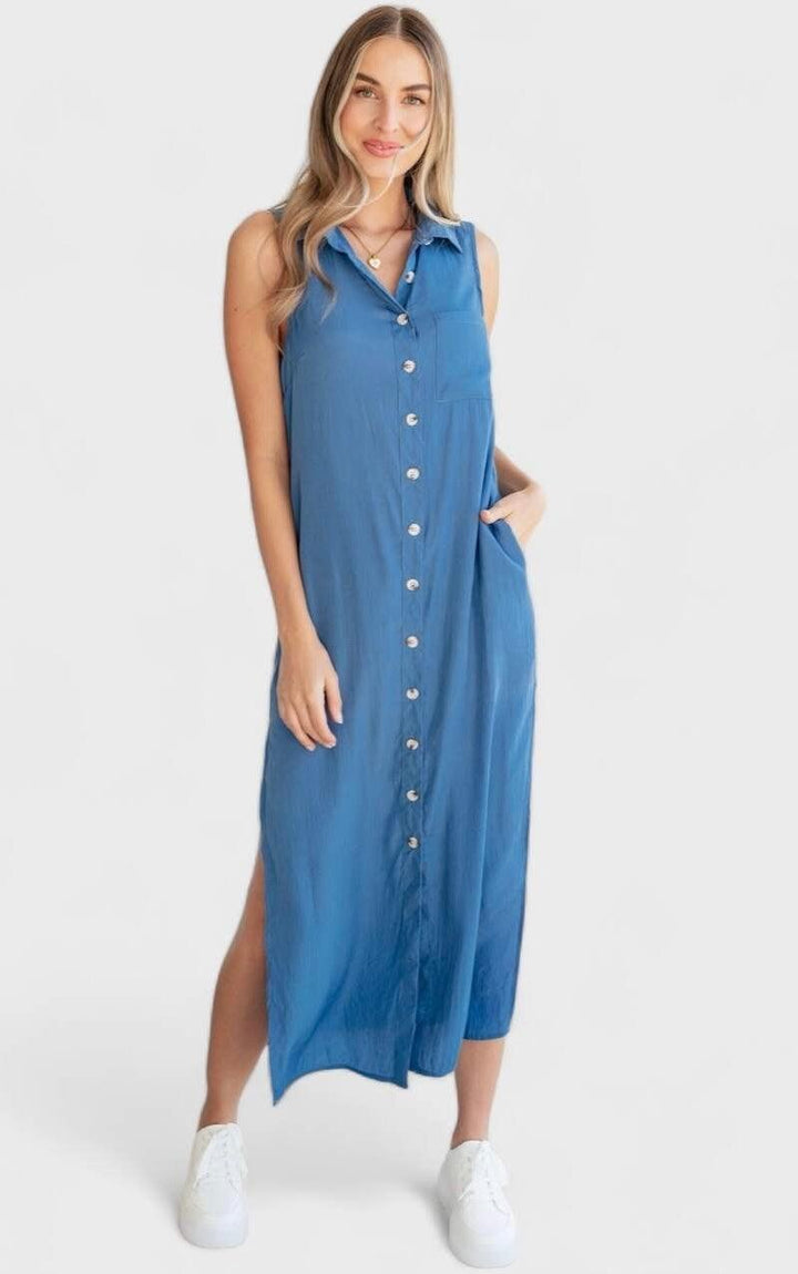 Harper Button Front Dress Maxi Dresses