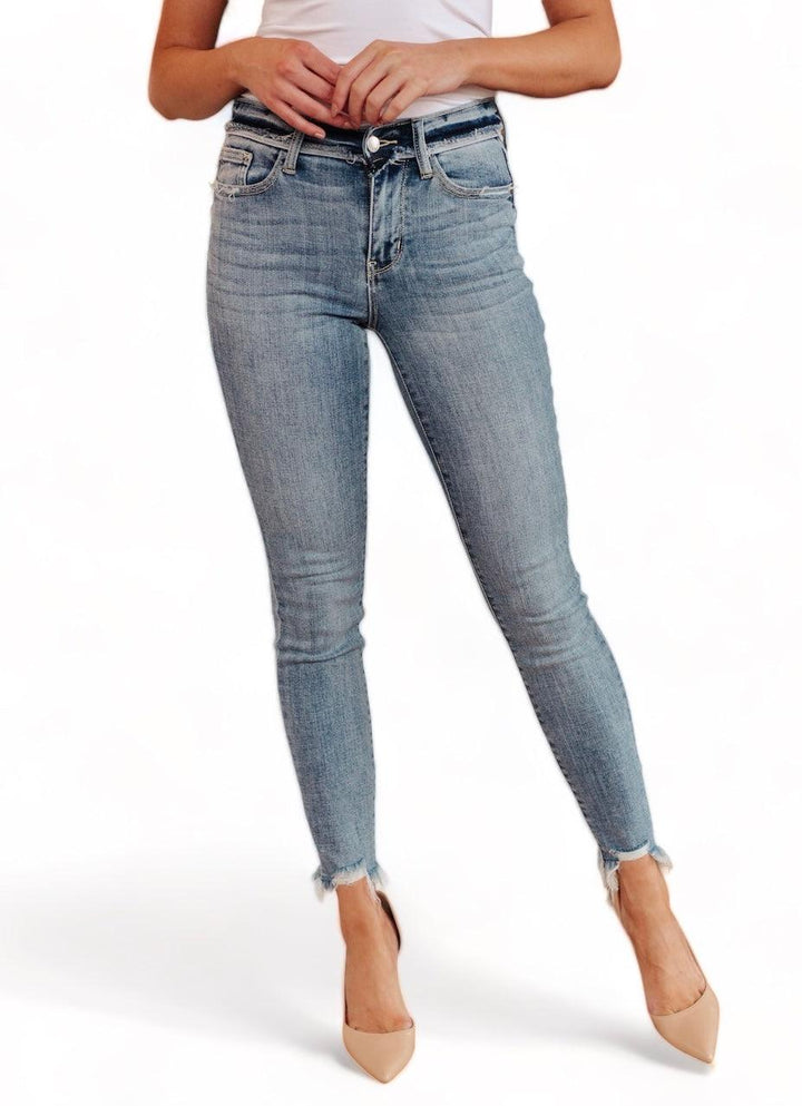 Mid Rise Distressed Ankle Judy Blue Skinny Jeans Jeans