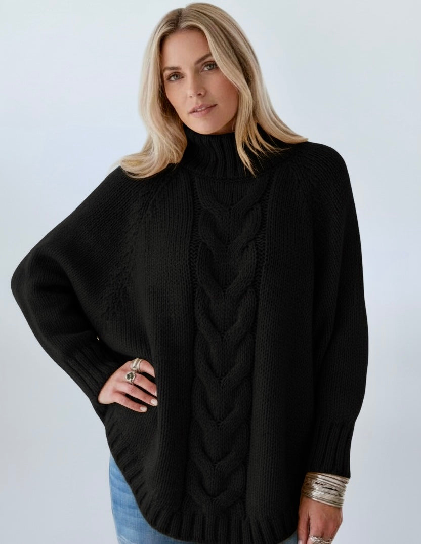 Full Size Cable-Knit Long Sleeve Sweater Plus Size