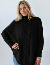 Full Size Cable-Knit Long Sleeve Sweater Plus Size