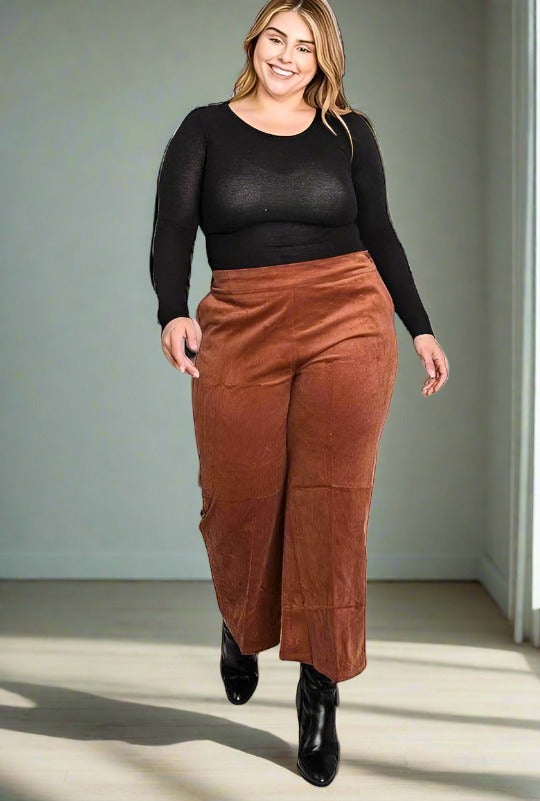 Plus Size Velvet Capri Pants Pants