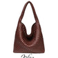 Vegan Leather Woven Hobo Handbags