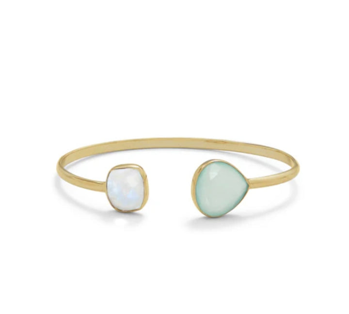 Rainbow Moonstone Cuff Bracelet Bracelets