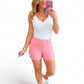 Judy Blue Pink High Rise Control Top Cuffed Shorts Denim Shorts