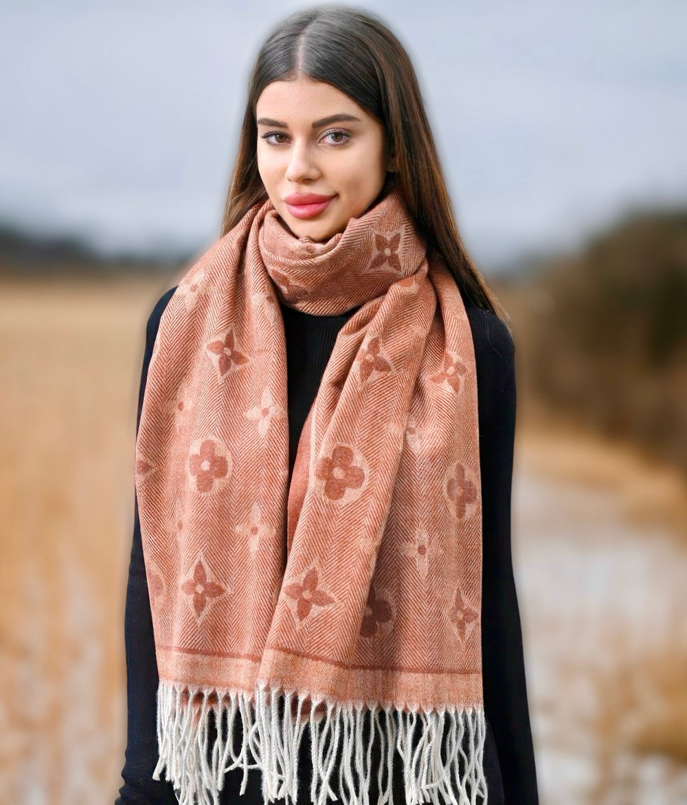 Tassel Floral Blanket Scarf Tops