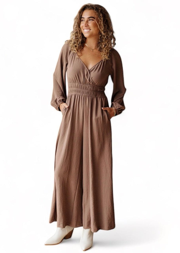 Wandering Vista Wide Leg Jumpsuit Small Mocha Jumpsuits