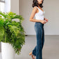 Judy Blue High Waist Control Top Frayed Hem Flare Jeans Jeans