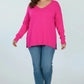 Zenana Plus Size Lightweight Side Slit Sweater - DAVERRI FASHIONS