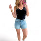 Judy Blue Stretch High Rise Cutoff Denim Shorts Plus Size Shorts