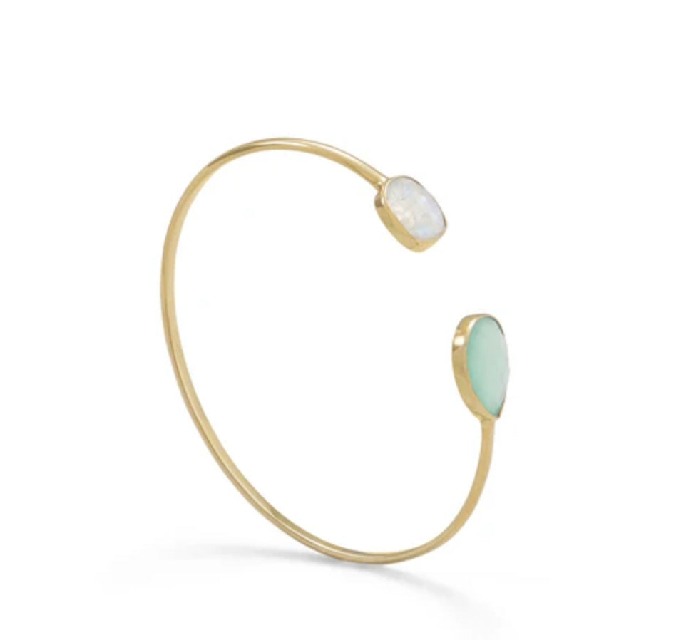 Rainbow Moonstone Cuff Bracelet Bracelets