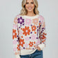 Floral Pattern Drop Shoulder Sweater - DAVERRI FASHIONS